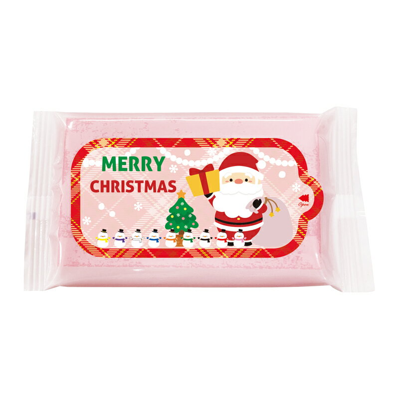 ＼販促品 ノベルティ グッズ　クリスマス景品/【サンタさんのカラーウェットティッシュ8枚】 ” 店舗用..