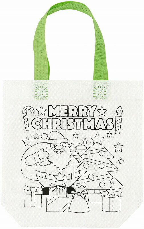 ＼ 販促品 ノベルティ グッズ　クリスマス景品 / 【X’masぬりえトートバッグ】 ” 店舗や施設での簡易イ..