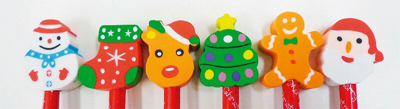 ＼ 販促品 ノベルティ グッズ　[中カテゴリ名 ] / 【クリスマスけしごむ付きえんぴつ】 ” 店舗や施設での簡易イベント企画に役立つ、縁日・お祭りセットなどに ”/” 家族・ファミリー層に人気の商品を集めました。 ”(3)