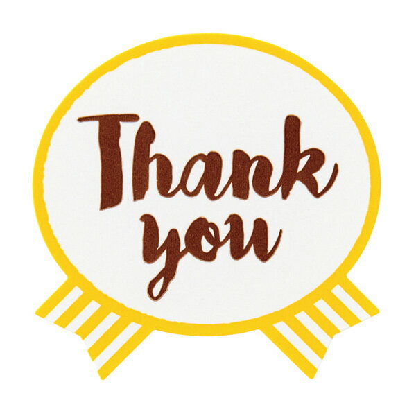 気持ちシールリボン・Thank you 1枚【ご注意:2〜3営業日以内の発送予定】