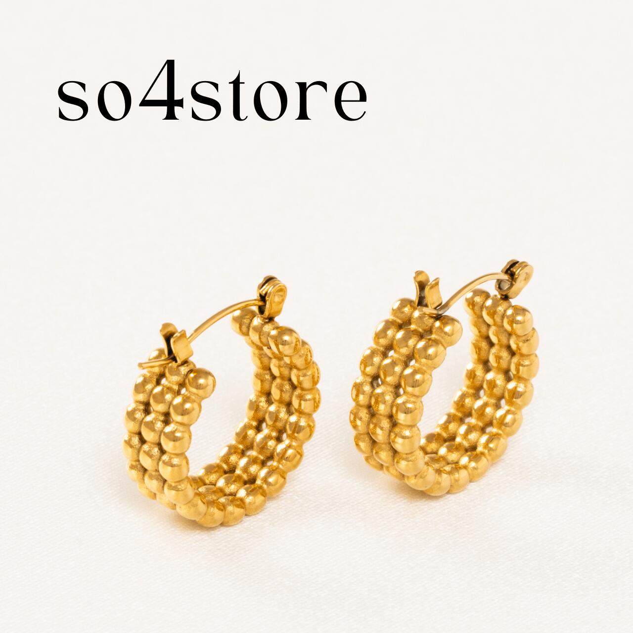 【三連ゴールドフープ】3連デザイン ピアス レディース シンプル ゴールド シルバー アクセサリー 女性 誕生日プレゼント ギフト 20代 30代 40代 50代 彼女 妻 大人 上品 普段使い 記念日 花以外 プレゼント so4store so4ストアーのサムネイル