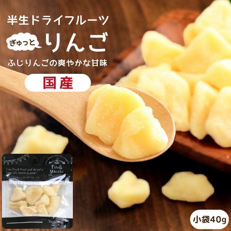 【送料無料】国産 ドライフルーツ りんご（ふじ）小袋 40g | 長野産ふじりんごを一口サイズに ドライりんご ドライリンゴ 林檎 リンゴ 半生ドライ プレゼント ドライフルーツ 果物 フルーツ 南信州菓子工房 プチギフト フォンダンウォーター お菓子 乾燥果実