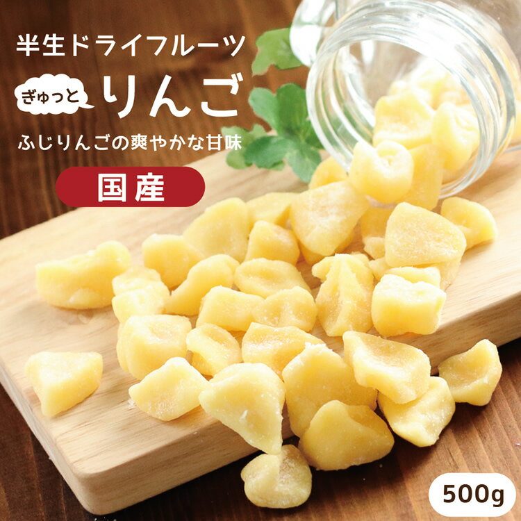 【送料無料 国産】ドライフルーツ りんご（ふじ）500g ｜ 長野産ふじりんごを一口サイズに ドライりんご リンゴ 林檎 大容量 お徳用 お得用 ご自宅用 業務用 南信州菓子工房 半生ドライ 果物 フルーツ フォンダンウォーター お菓子