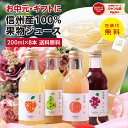お中元 信州産 果汁100% ジュース ギフト 200ml詰め合わせ 8本 国産原料 送料無料 | プレゼント りんごジュース 桃ジュース ももジュース 洋梨ジュース ぶどうジュース ストレートジュース含む 詰合せ 内祝 お祝い 出産祝い ジュースセット 御中元 2025