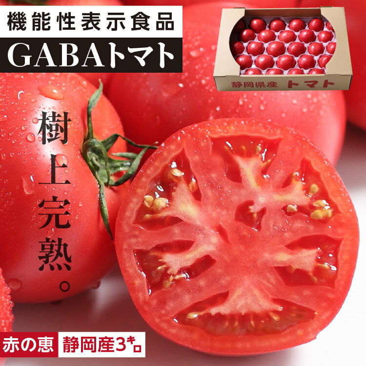 【送料無料】静岡県産 GABAトマト 機能性表示食品 サイズ選べる 赤の恵 産地直送 約3kg~3.8kg | トマト ギャバ含有量12.3mg/100g 血圧高め対策 健康維持 とまと 桃太郎ヨーク 樹上完熟 鮮度抜群 リコピン 野菜 こだわり野菜 健康 サラダ・トマトジュースにも！ Show Farm