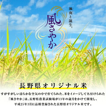 エントリーで更に5倍！【送料無料】お米 10kg 長野県産 風さやか 令和元年度産 精米 クリーン米 ( 無洗米 相当 ） 玄米 長野県オリジナル米 | 白米 10キロ（5kg×2袋） 米 信州産 自分たちで作ったお米 ギフト 希少米 ブランド米 冷