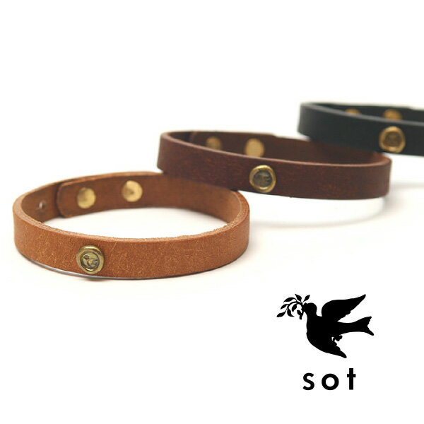 【sot(ソット)公式ストア】プエブロ レザー ブレスレット 本革 日本製 キャメル / ダークブラウン / ブラック