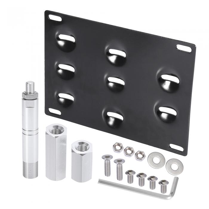 X AUTOHAUX 車のフロントバンパートウフック ナンバープレートマウントブラケットホルダーセット Toyot..