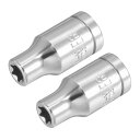 6ポイント浅いソケット トルクソケット Cr-V鋼 6.35mmドライブ E6 2枚入り