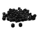 2つ穴バネ付きロック コードロック コードストッパー プラスティック製 7mm x 5mm ブラック 50個入り