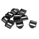 スライドバックル 2.5cm バッグ ウェビング ストラップ用のプラスチック ラダー ロック 10個入り ブラック