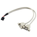 USB 2.0 A メス-マザーボード 9ピンヘッダー メスコネクタ ケーブルコード 25cm(2)