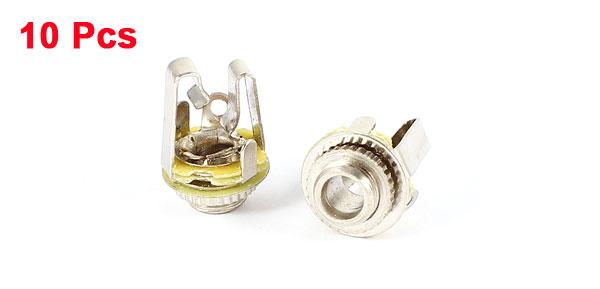 パネルマウントステレオジャック コネクタ アダプタ オーディオ メスソケット 3.5mm 10個