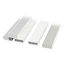 ヒートシンク ラジエーター 5個入り シルバートーン アルミニウム 100x25x10mm