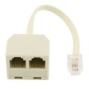 RJ11電話スプリッター モジュラケーブル RJ116P4Cオスプラグx 6P4Cメス アウトレット 電話回線スプリッタアダプタ
