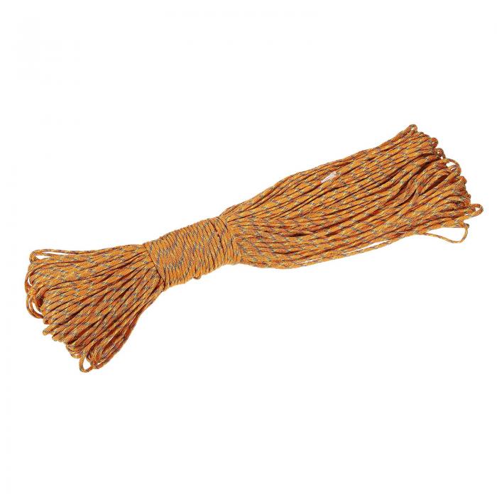 プリプロピレンロープ ブレードコード キャンプ服用 ライン用 オレンジとブルー 長さ100M 7-ストランド コア直径5mm