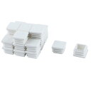 家具脚カバー 防音 傷防止 パイプキャップ エンドキャップ 正方形 ホワイト プラスチック 20mm x 20mm 24個