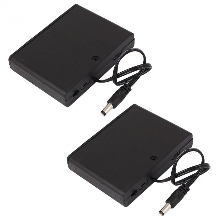 電池ホルダー 単3電池ケース 2.1mm x 5.5mmDC電源プラグ 単3形*6本 9V用