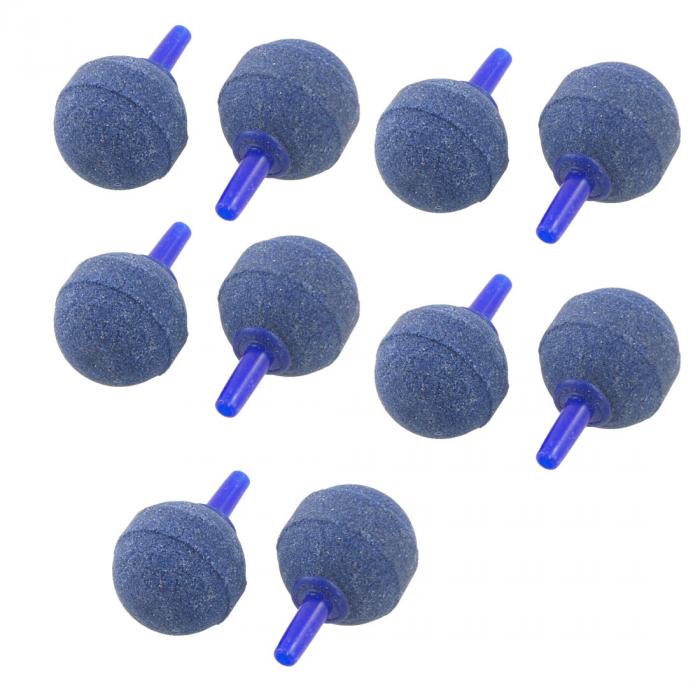 アクアリウムバブルエアストーン 水槽エアストーン 気泡ストーン 空気石 丸形 ブルー 10個