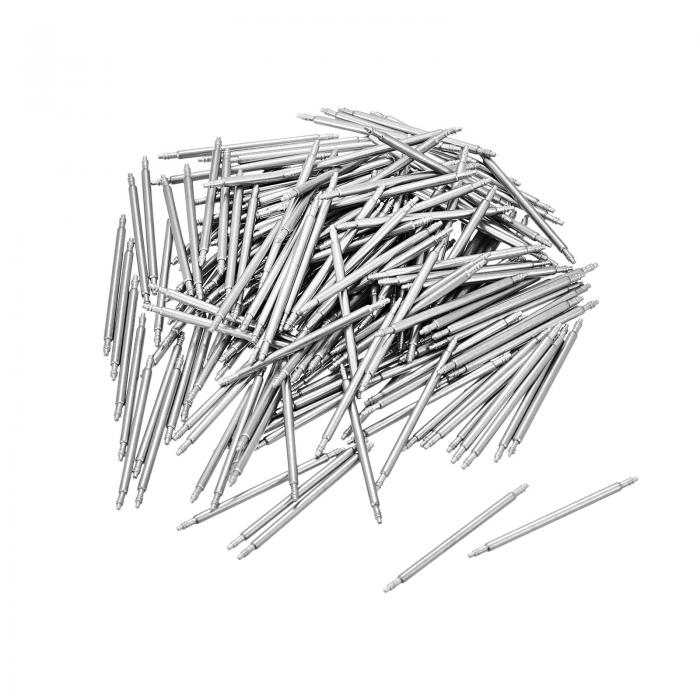 時計スプリングバー ステンレス鋼製 シルバートーン ダブルフランジチップ設計 修理用時計リストバンド..