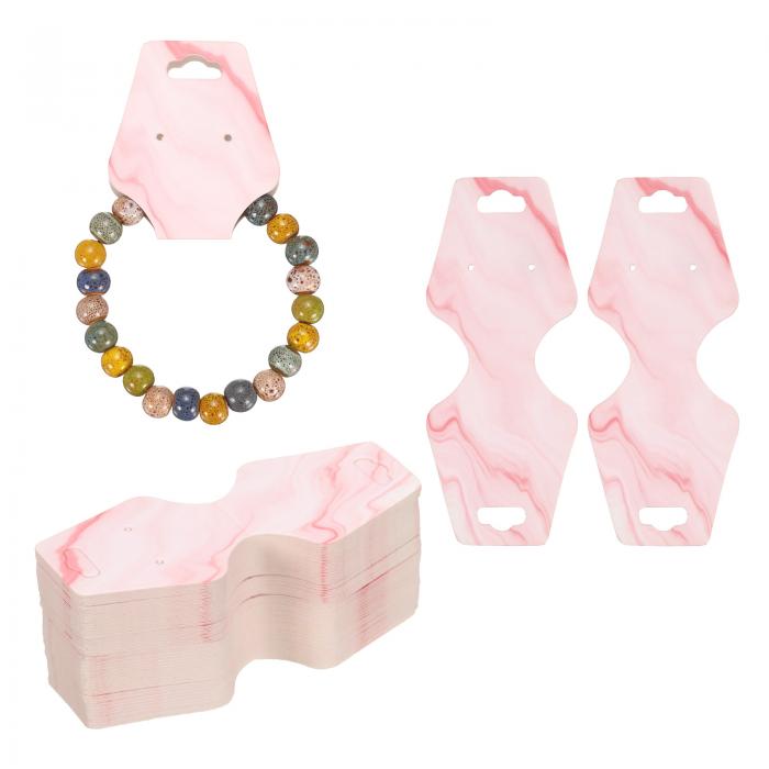 100 個 ブレスレットディスプレイカード、宝石ディスプレイカード マーブルペーパーブレスレットパッケ..