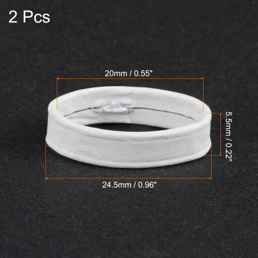 PUレザーループ リングキーパー保持 取替え 20mm幅時計バンド ホワイト 2個入り