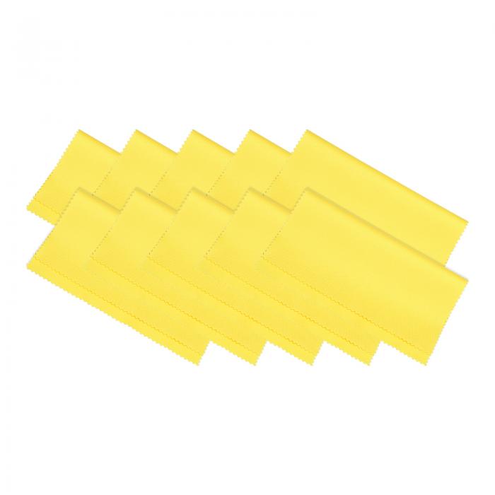 PATIKIL マイクロ繊維清掃布 ソフト カメラレンズ 眼鏡スクリーン用 180 x 150mm イエロー 10本