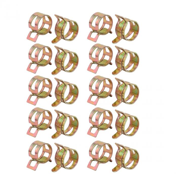 ホースクランプ スプリングクランプ エアチューブクリップ 燃料ホースパイプ用 ばねバンド式 低圧 14mm..