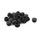 丸パイプキャップ 丸内栓 平頭タイプ ブラック プラスチック 直径22mm 20個セット