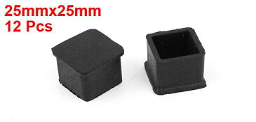 ソウテン パイプ脚キャップ ゴム脚 角パイプキャップ 正方形 ブラック ゴム製 25mmx25mm 12個 セット