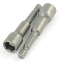 2 本入り メタリック 65mm ロング スクリュードライバー 10mm ワイド マグネチック ヘキサ ソケット ビット