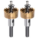 ホールソー 板金リーマ HSS チタンメッキ 直径 27mm ゴールドトーン シルバートーン 2個入り