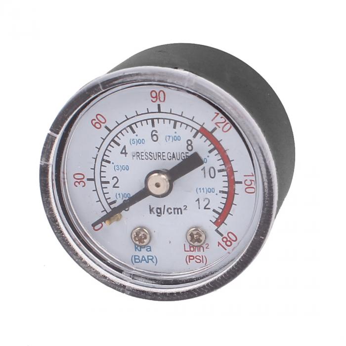 コンプレッサーゲージ 圧力計 エアコンプレッサー ブラック ボックス 1/8 BSP おねじ 0-180PSI 0-12Kg/..