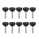 クランプノブ ローレットノブ 旋盤フィッティング スクリューオンタイプ M5 x 25mm 10個入り