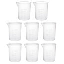 計量カップ ビーカー ラボ用 透明 PP プラスチック 目盛り付のビーカー 50ml 8個入り