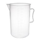 計量カップ ビーカー ラボ用 透明 ホワイト PP プラスチック ハンドル付ビーカー 目盛り付 2000ml
