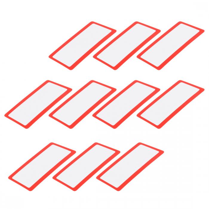 全ページ拡大鏡 レンズ拡大鏡 ブックマークルーラー拡大鏡 リーディングルーペ 3倍の倍率 75mm*40mm 10個入り レッド