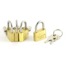 南京錠 キャビネットロック キー付き 真鍮トーン 18 x 5 x 29mm 4個入り