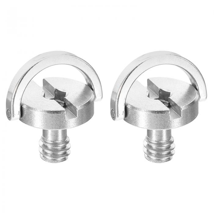 PATIKIL 1/4-20ネジ 14 mm長さ Dリング ステンレス鋼 カメラ固定ネジ 2個 Dシャフト クイックリリース..