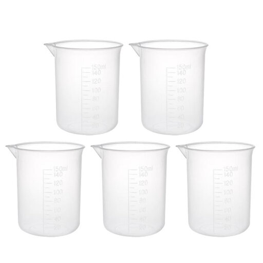 計量カップ ビーカー ラボ用 透明 PP プラスチック 目盛り付のビーカー 150ml 5個入り 計量カップ ビーカー ラボ用 透明 PP プラスチック 目盛り付のビーカー 150ml 5個入り