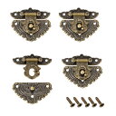 ハスプラッチ クラスプ 留め金 長方形 木製ケース対応 55x48mm 4セット入