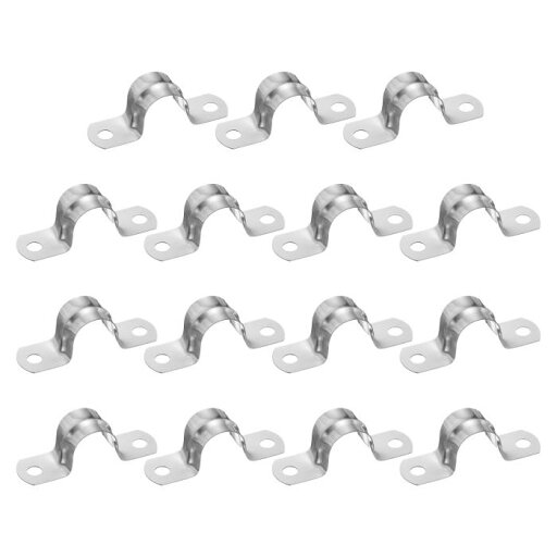 15個18mm(23/32")ケーブルクランプ 304ステンレス鋼製クッション付き絶縁ケーブルクランプ2穴U字ストラップクランプ ラインパイプホースワイヤーコード取り付け用 シルバー 15個18mm(23/32")ケーブルクランプ 304ステンレス鋼製クッション付き絶縁ケーブルクランプ2穴U字ストラップクランプ ラインパイプホースワイヤーコード取り付け用 シルバー