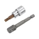 FD5.5 スロットビットソケット スロットドライバービットソケット 六角シャンクパワードリルアダプター 9.5mmスクエアドライブ CR-V S2スチール 4...