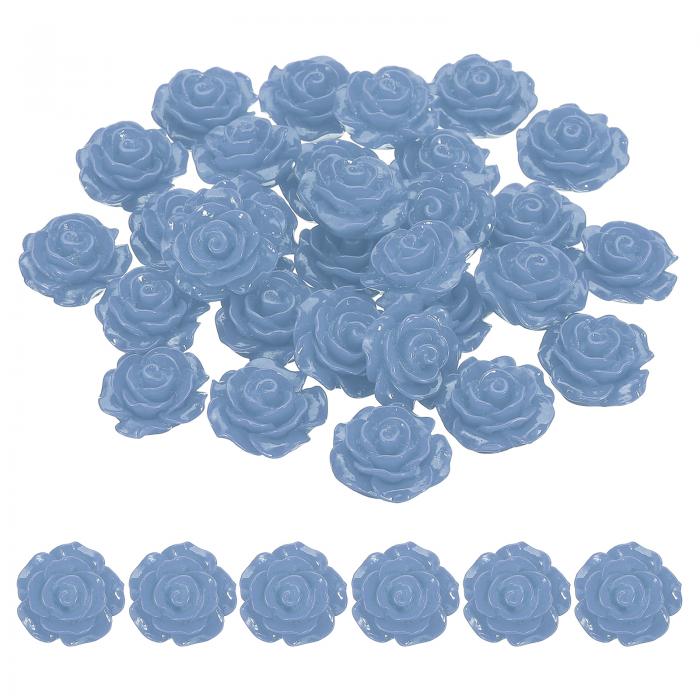 PATIKIL 20mm ローズフラワーレジンカボション 30個のミニローズフラワーフラットバックレジン スクラ ップブッキングDIYクラフトフォンケースデコレーションジュ エリーメイキング デニムブルー