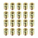 木製家具M10x25mmネジ付きインサート ナット インタフェース六角ソケットドライブ 20pcs