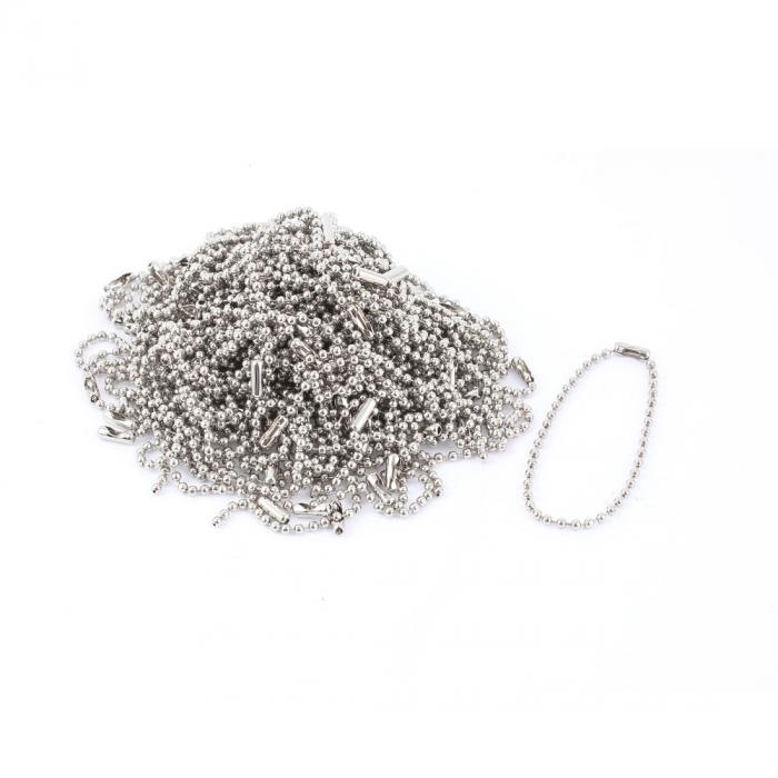 ボールチェーン バルブタグ用 シルバートーン 2.4mmビーズ径 15cm長さ 100個入り