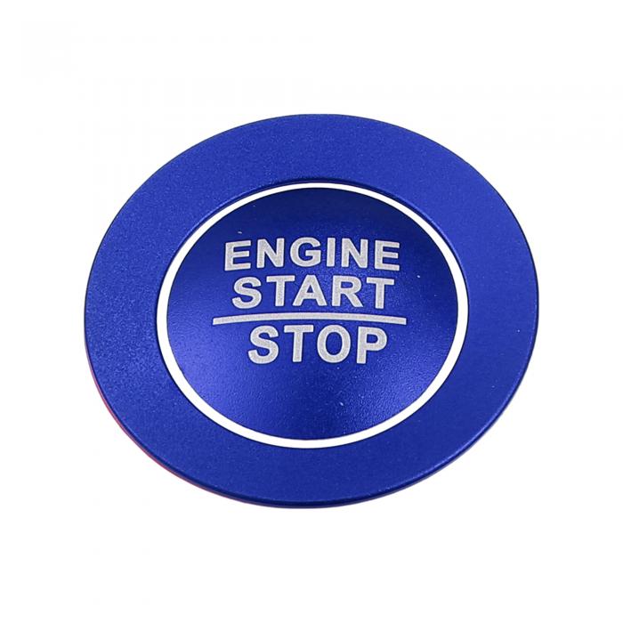 エンジン始動停止ボタンカバーキット プッシュ開始ボタントリムステッカー Jeepに対応 Cherokee Grand Cherokeeに対応 Dodgeに対応 Durangoに対応 Charger アルミニウム合金 ブルー