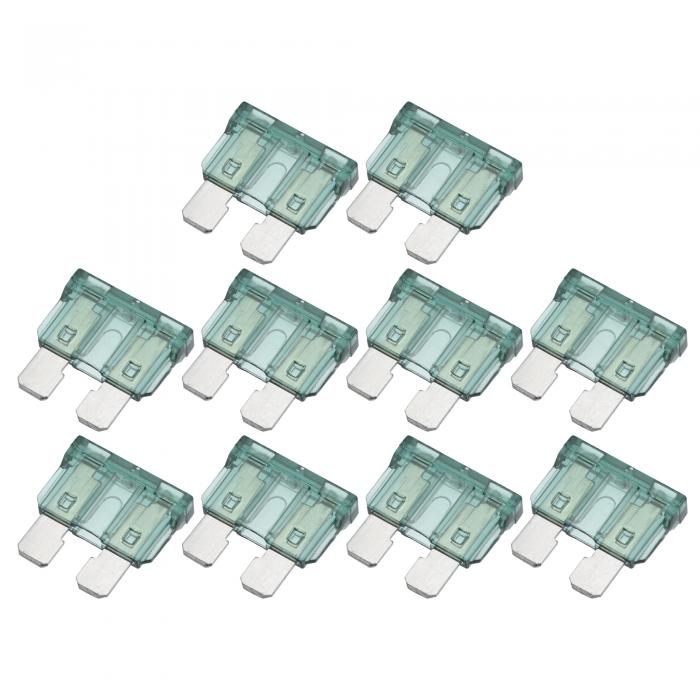 ブレードスタイルヒューズ 1A ミニサイズブレードスタイルヒューズ 交換 自動車 車 ボート トラック SUV RV オートバイ用 グリーン 10個