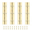 PATIKIL 6x1.2"ピアノヒンジ 4Pld 304ステンレス鋼連続ヒンジ ピアノゲートドア木製収納ボックスキャビネットボート用 金色