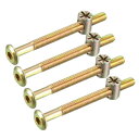 家具ボルトナット M6x70mm 六角穴付ボルト バレルナッツ プラスマイナス 亜鉛めっき 4セット入り